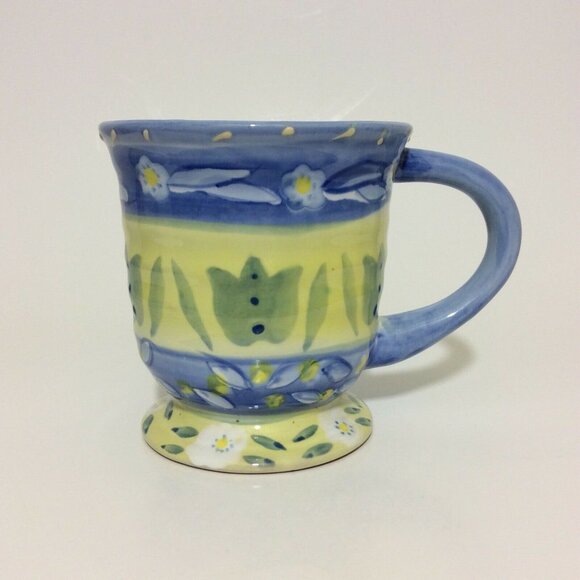 LES Fleurs Coffee Mug Cup Oversized Hand Painted - Picture 6 of 8